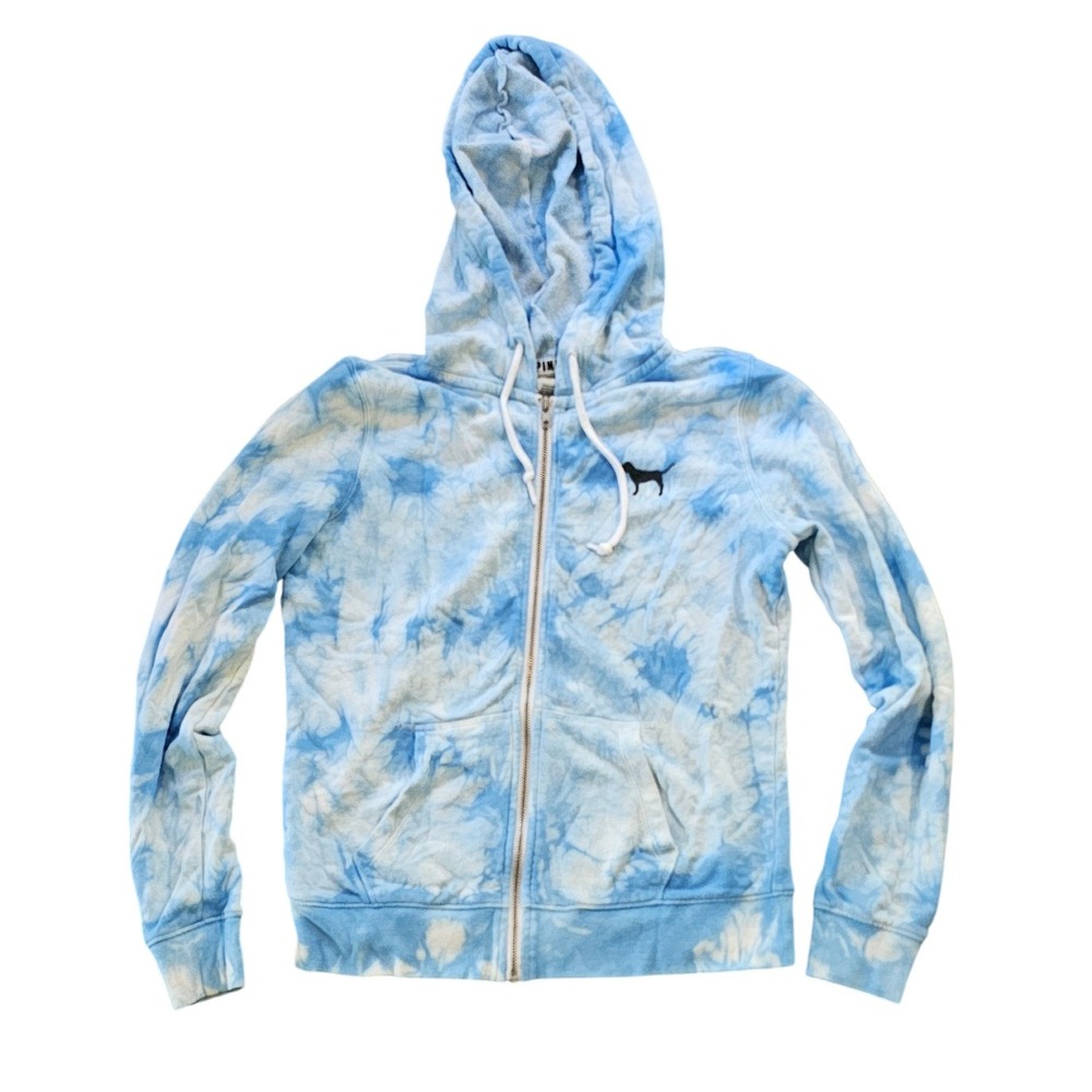 Victoria's Secret Pink Tie Dye Hoodie Full Zip Sweatshirt‎ Size S